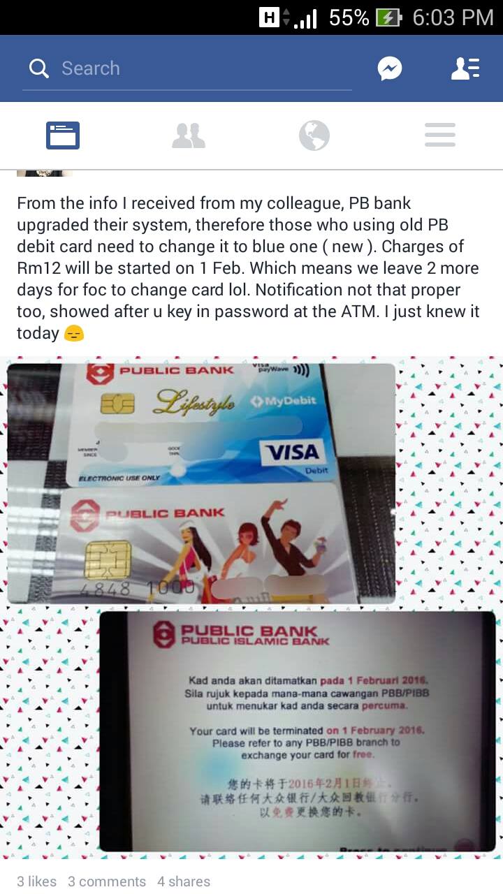 Expired debit public bank card PIBB