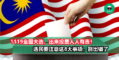 马来西亚人注意！大选投票的8大注意事项，选民们可别在11月19日出错啦！